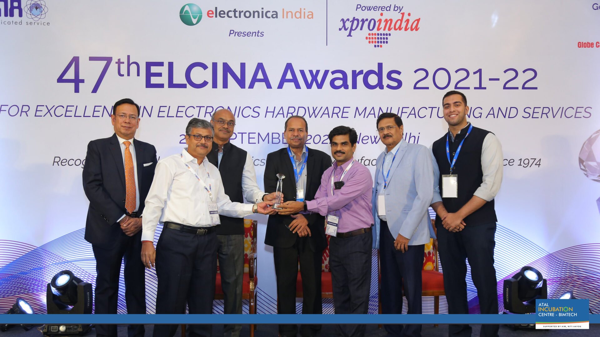 Atal Incubation Centre- BIMTECH incubated company Likhotronics won the 2nd prize at the 47th ELCINA award in 2021–2022